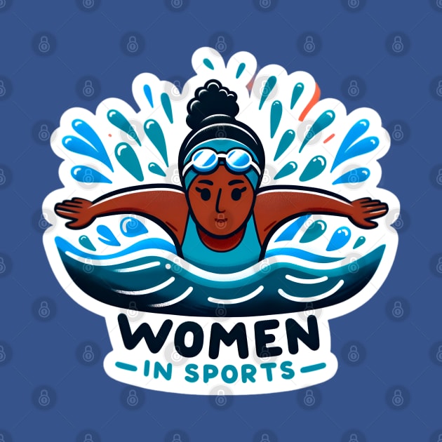 Women in Sports: Female Swimmer Butterfly by PuckDesign