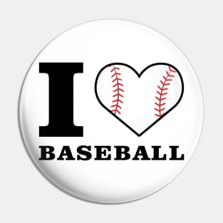 I Love Baseball Pin