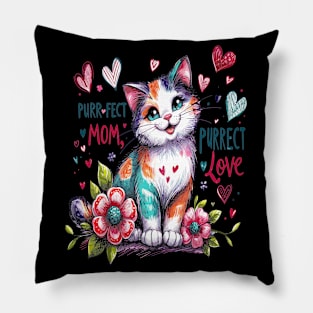 Mothers Day Feline Fantasy Pillow