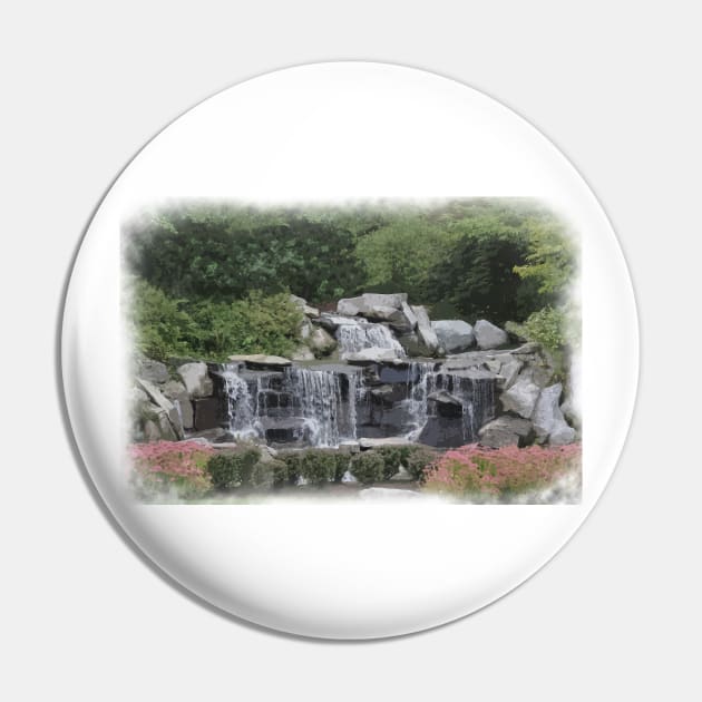 Waterfalls Within The Garden Pin by KirtTisdale