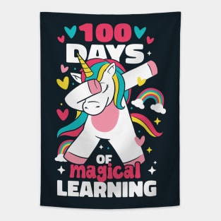 100 Days of Magical Learning // Funny Dabbing Unicorn 100th Day of School Tapestry