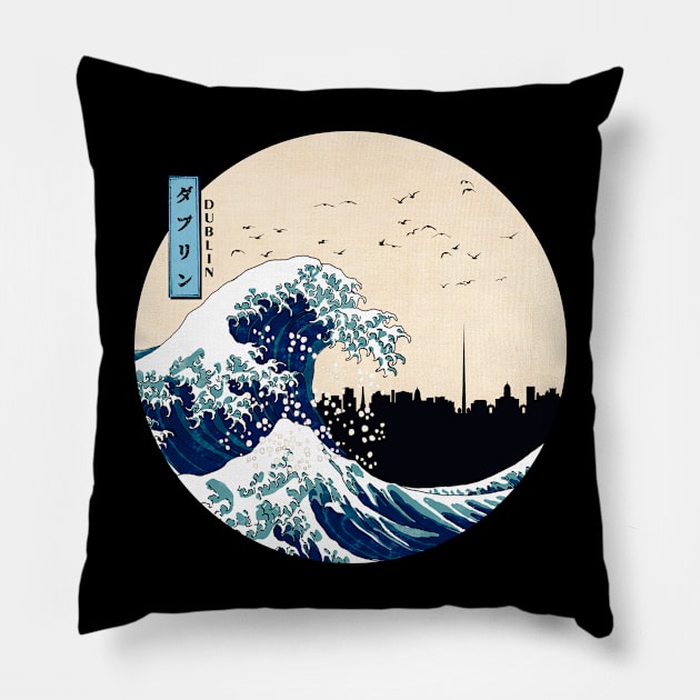 Dublin Kanagawa Wave Pillow by Ferrazi