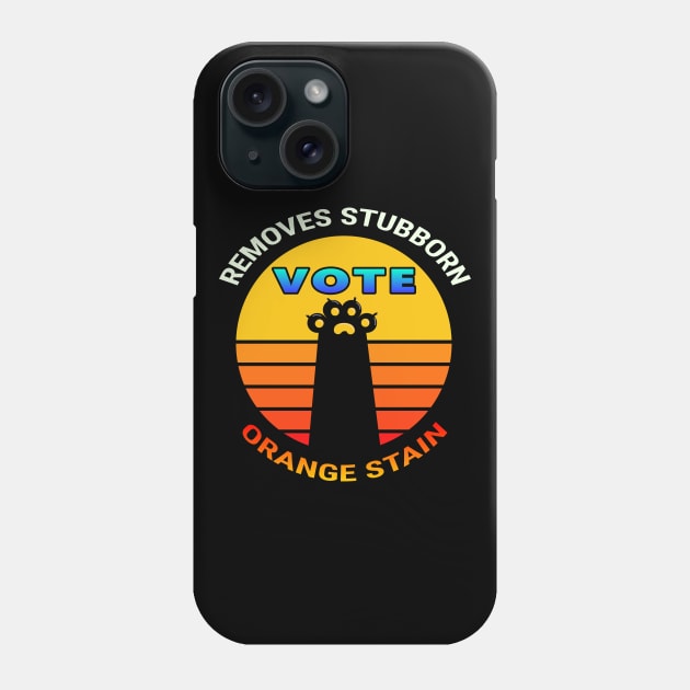 Retro Cat Paw Vote Removes Stubborn Orange Stain Phone Case by coloringiship