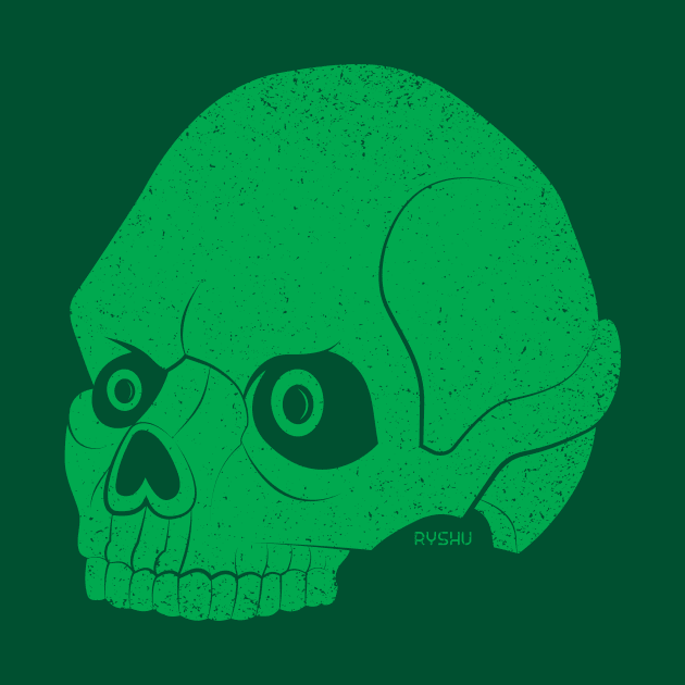 Distressed Emerald Green Skull Logo by RYSHU 