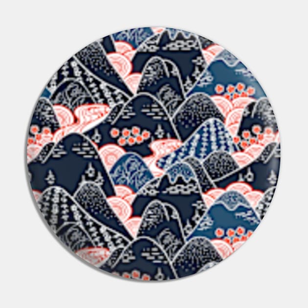 Japanese Mountain Pattern Pin by LouMax