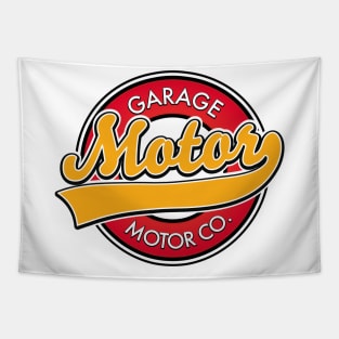 Garage Motor Company retro logo Tapestry