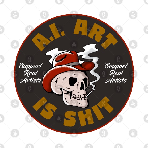 AI Art Is Shit - Artificial Intelligence Art Sucks - Support Real Art by Football from the Left