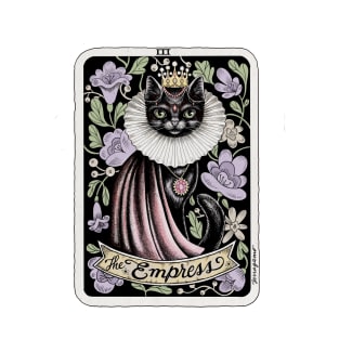 Cat Tarot, the Empress, Black cat Tarot card, Ink drawing T-Shirt