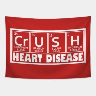 Crush Heart Disease Awareness, Periodic Table Heart Disease, Heart Warrior, Cardiology Patient Support Tapestry