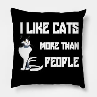 I like cats more than people Pillow