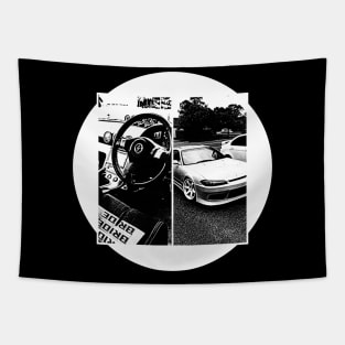 NISSAN SILVIA S15 Black 'N White 5 (Black Version) Tapestry