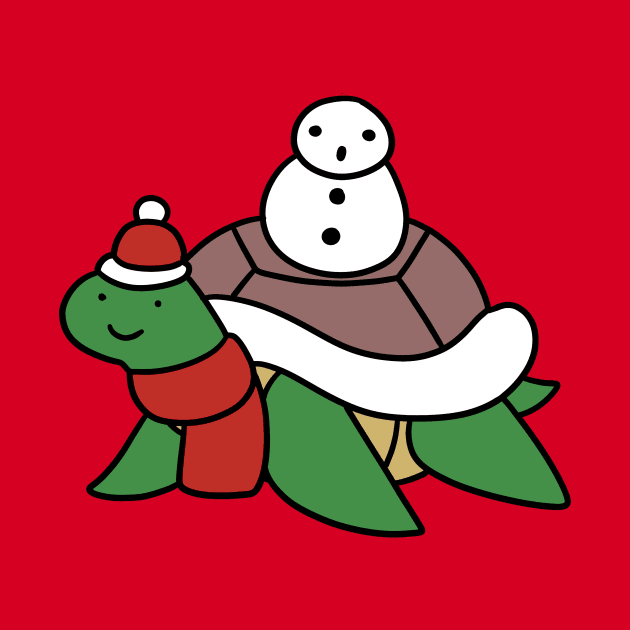 Winter Turtle and Snowman by saradaboru