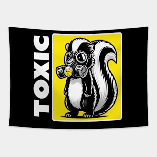 Funny Skunk with Gas Mask - Toxic Biohazard Tapestry