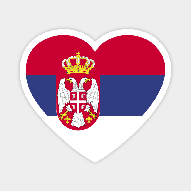 I Love Serbia // Heart-Shaped Serbian Flag Magnet by SLAG_Creative