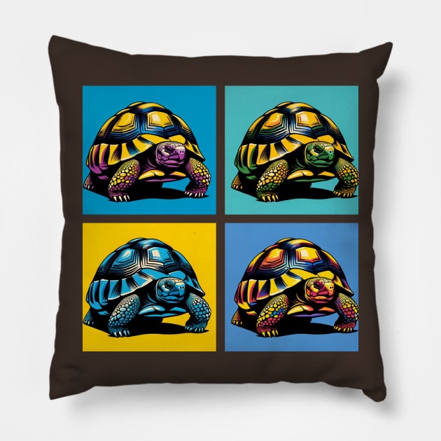 Russian Tortoise Pop Art - Exotic Reptile Pillow by PawPopArt