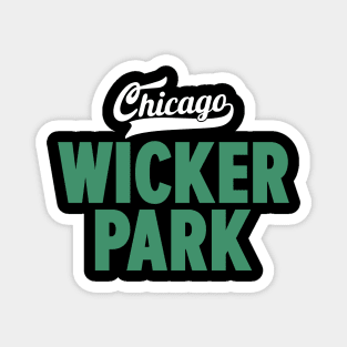 Wicker Park Chicago Minimal Logo Design - Chicago Neighborhood Series Magnet