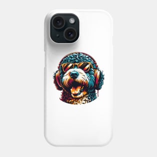 Spanish Water Dog DJ Beaming with Musical Joy Phone Case