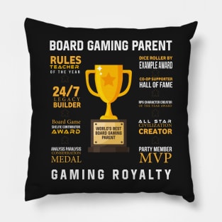 Board Gaming Parent Royalty - Board Game Inspired Graphic - Tabletop Gaming  - BGG - Fathers & Mothers Day Pillow