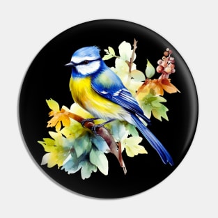 Blue Tit Bird Pin