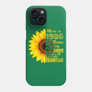 Vintage 1986 SunFlower 35th Birthday Awesome Gift Phone Case