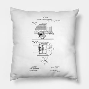 Electric Magnetic Car Brake Vintage Retro Patent Hand Drawing Funny Novelty Gift Pillow