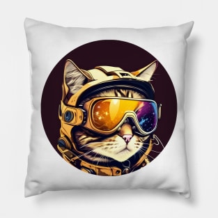 Cool Cat Ski Googles - Gifts for Cat Lovers Pillow