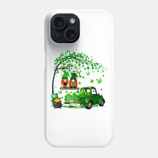 Green Gnomes Truck Shamrock Happy Saint Patrick's Day Shirt Phone Case