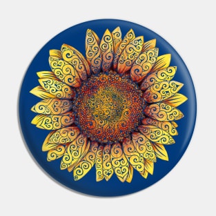 Swirly Sunflower Pin