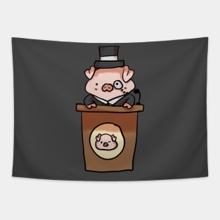 Cute Pig Judge Tapestry