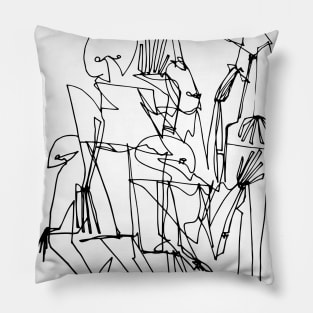 Abstract Bodies Drawing Improvisation #7 Pillow