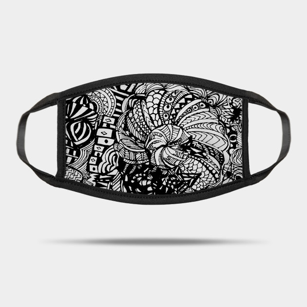 Abstract Black On White Abstract Drawing Background Mask