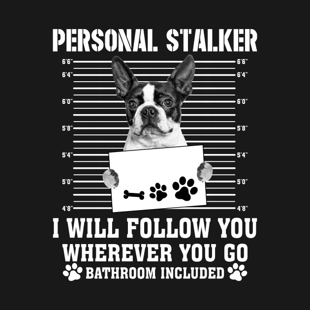 Disover Personal Stalker I_ll Follow You Wherever You Go boston terrier - Boston Terrier - T-Shirt