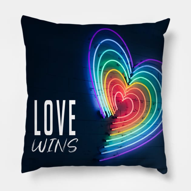 Love Wins Pride Caption Pillow by Artisy Artist 