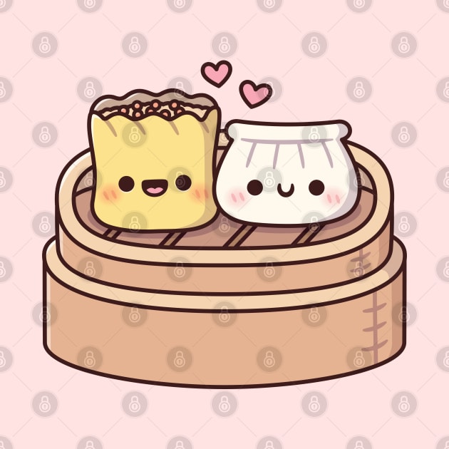 Cute Siu Mai And Har Gow Dumplings Dim Sum Food by rustydoodle