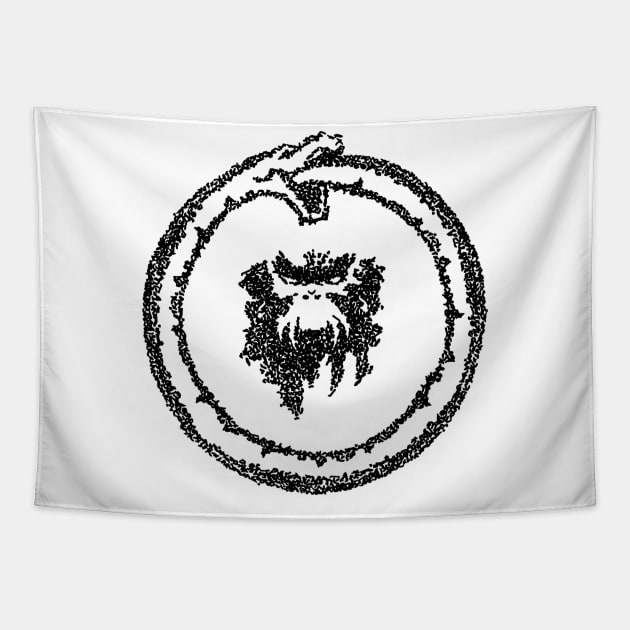 12 Monkeys Ouroboros Black Tapestry by HumbledDesignStudio