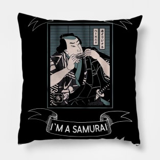 I am not retired I`m a Samurai Harmonica - Funny Samurai Champloo T-shirt Pillow