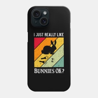 I Just Really Like Bunnies Vintage cute retro pet gift Phone Case