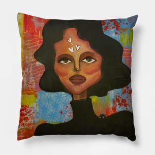 Abstract Lady Portrait Pillow