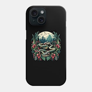 big snake on forest illustration Phone Case