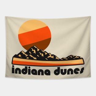 Retro Indiana Dunes ))(( Tourist Souvenir National Park Design Tapestry