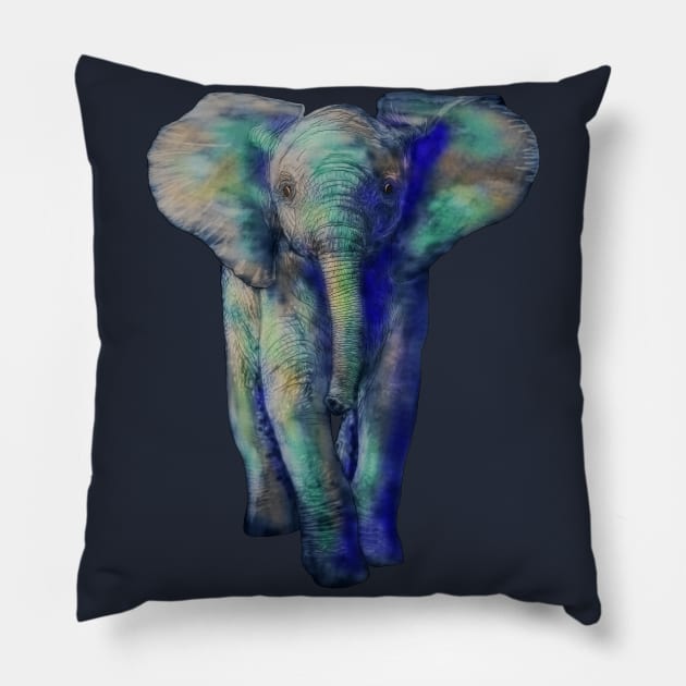 Cute Baby Elephant Art Save The Elephants Pillow by macdonaldcreativestudios