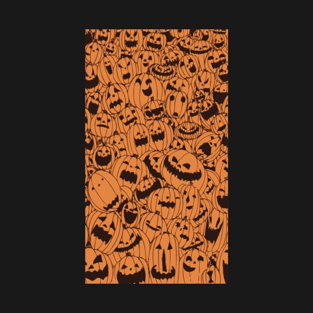 Disover Ghostly Pumpkin Pattern - Halloween - T-Shirt