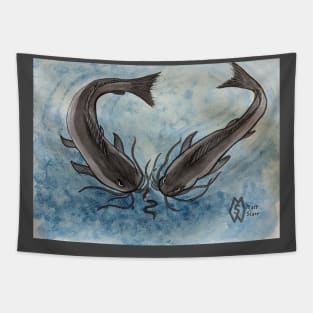 Catfish fishing Tapestry