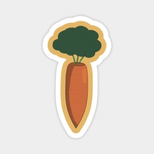 Carrot Illustration Leaves and Stems Magnet