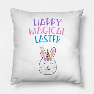 Happy Magical Easter! Easter Bunny Unicorn Pillow