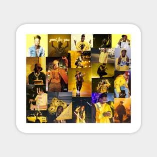yellow rap collage Magnet