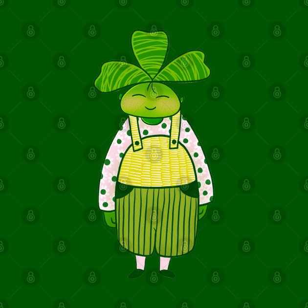 Green clover lucky boy, version 2 by iulistration