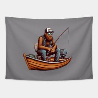 Fishing Bigfoot Tapestry