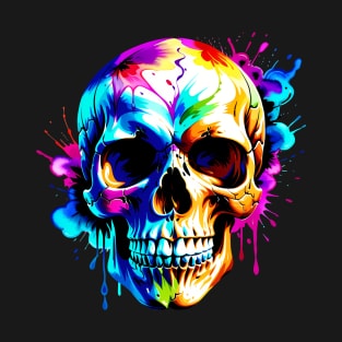 Colored Skull Design in Vibrant Vector Style T-Shirt