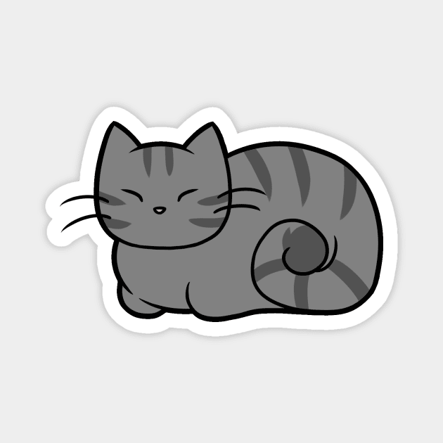 Grey Striped Cat Magnet by MissOstrich